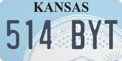 KS license plate 514BYT