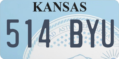 KS license plate 514BYU