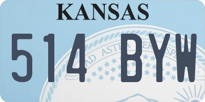 KS license plate 514BYW
