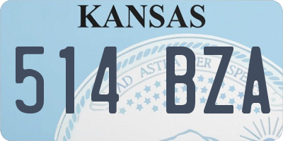 KS license plate 514BZA