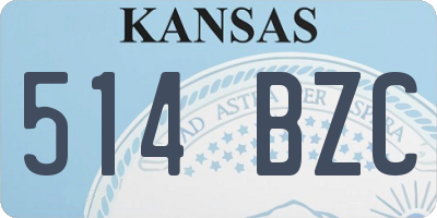 KS license plate 514BZC