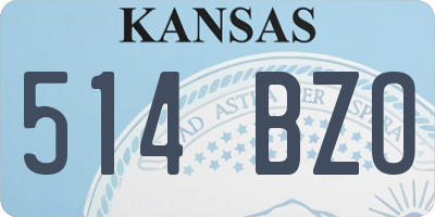 KS license plate 514BZO