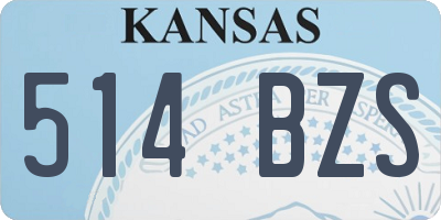 KS license plate 514BZS