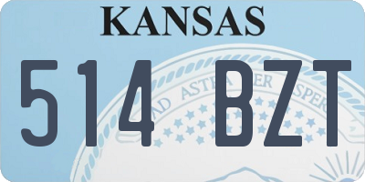 KS license plate 514BZT