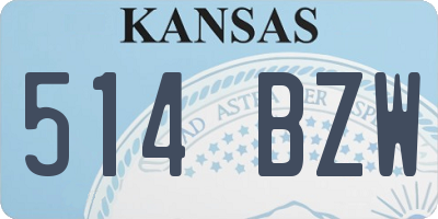 KS license plate 514BZW