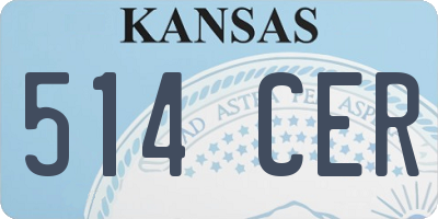 KS license plate 514CER
