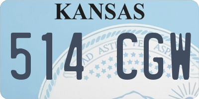 KS license plate 514CGW