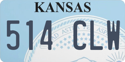 KS license plate 514CLW