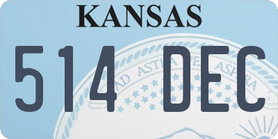 KS license plate 514DEC