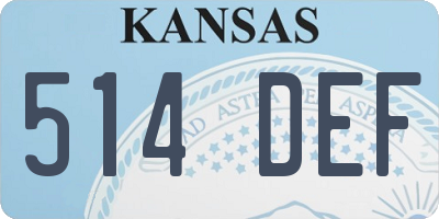 KS license plate 514DEF