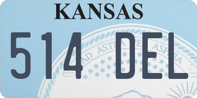 KS license plate 514DEL