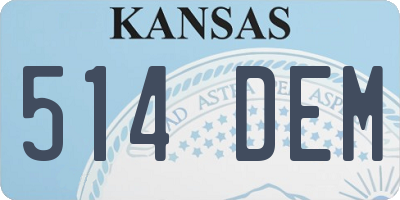 KS license plate 514DEM