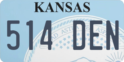 KS license plate 514DEN