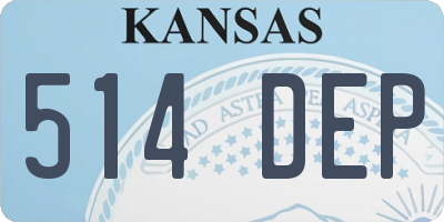 KS license plate 514DEP