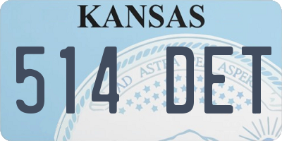 KS license plate 514DET