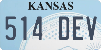 KS license plate 514DEV