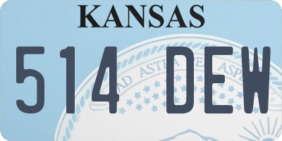 KS license plate 514DEW