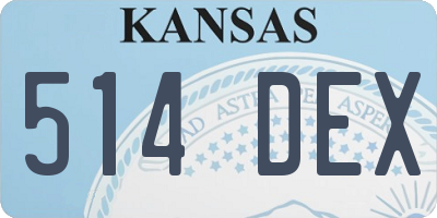 KS license plate 514DEX