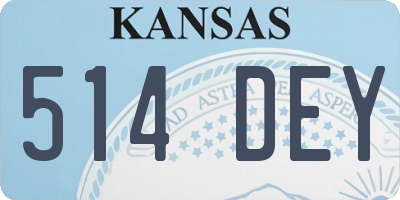 KS license plate 514DEY