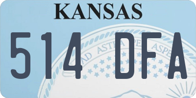 KS license plate 514DFA