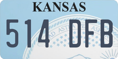KS license plate 514DFB