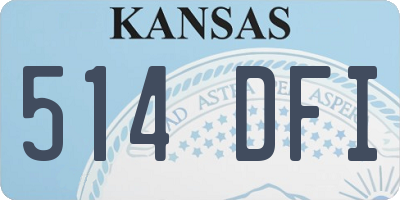 KS license plate 514DFI