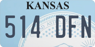 KS license plate 514DFN