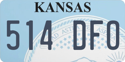 KS license plate 514DFO