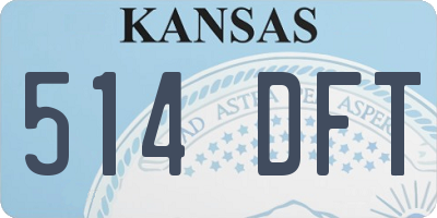 KS license plate 514DFT