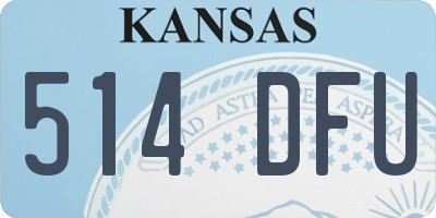 KS license plate 514DFU