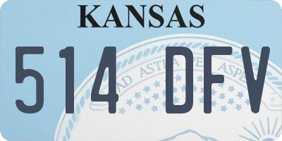 KS license plate 514DFV