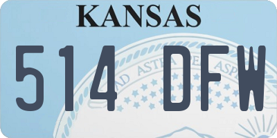 KS license plate 514DFW