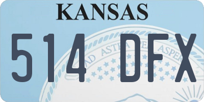 KS license plate 514DFX