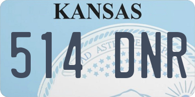 KS license plate 514DNR
