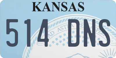 KS license plate 514DNS
