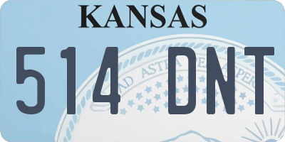 KS license plate 514DNT