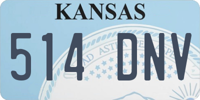 KS license plate 514DNV