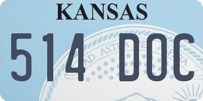 KS license plate 514DOC