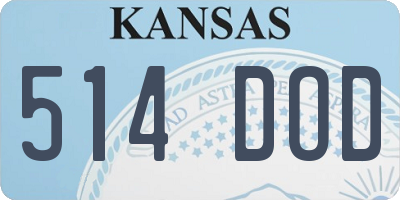KS license plate 514DOD
