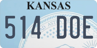 KS license plate 514DOE