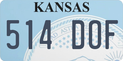KS license plate 514DOF