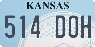 KS license plate 514DOH
