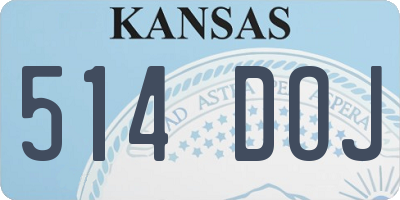 KS license plate 514DOJ