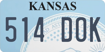 KS license plate 514DOK
