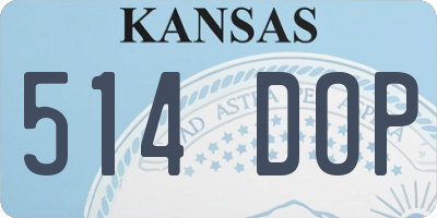 KS license plate 514DOP