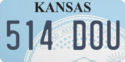 KS license plate 514DOU