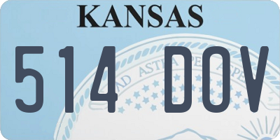 KS license plate 514DOV