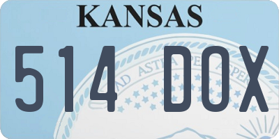 KS license plate 514DOX