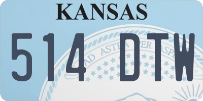KS license plate 514DTW