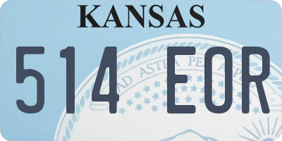 KS license plate 514EOR